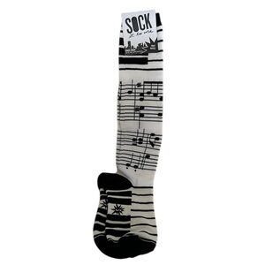 NWT SOCK it to me Size S Kneehigh socks musical note theme